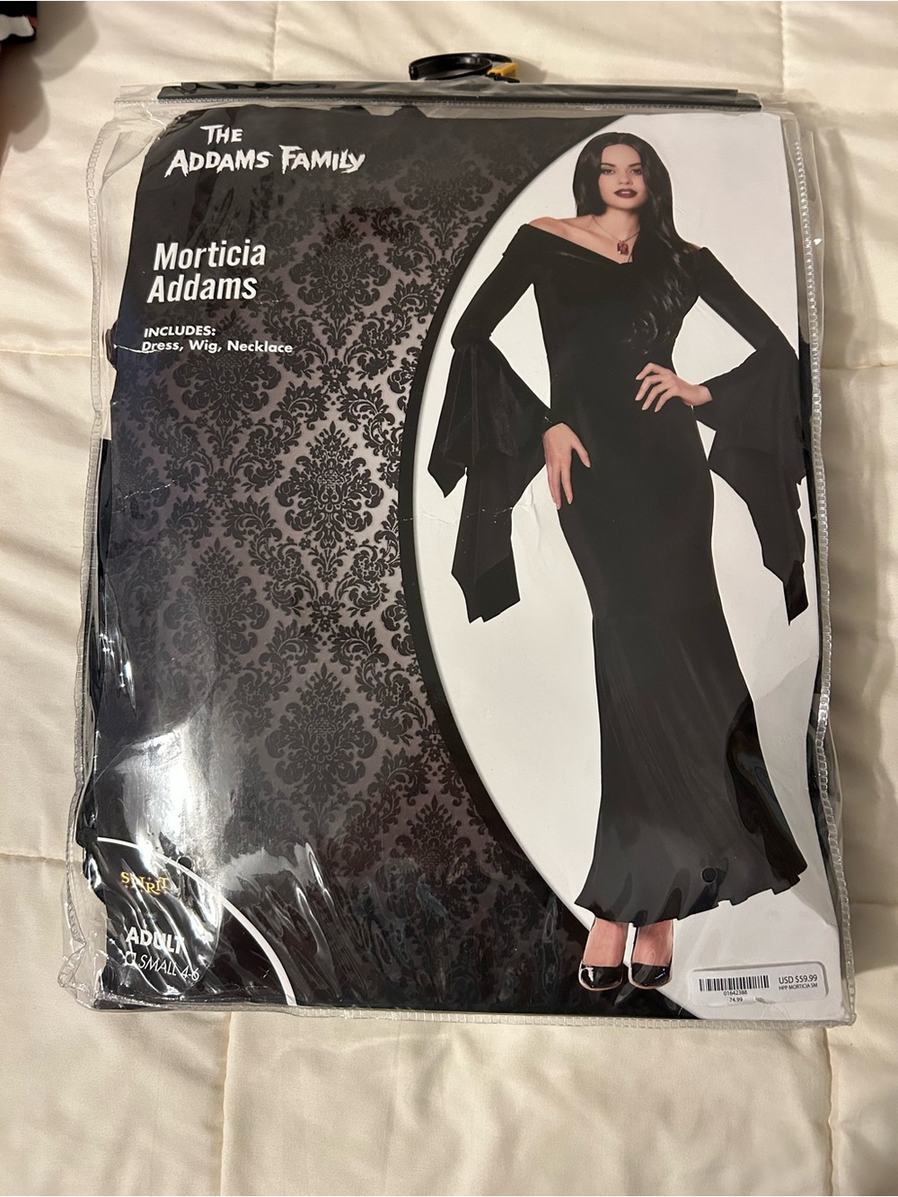 Spirit The Addams Family Morticia Addams Costume Adult Small 4-6 NIP